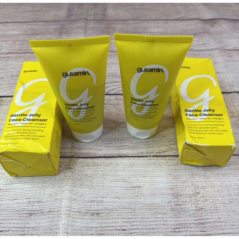 2 - Gleamin Gentle Jelly Face cleanser w/ Green‎ Tea, BHA And Vitamin C 5oz